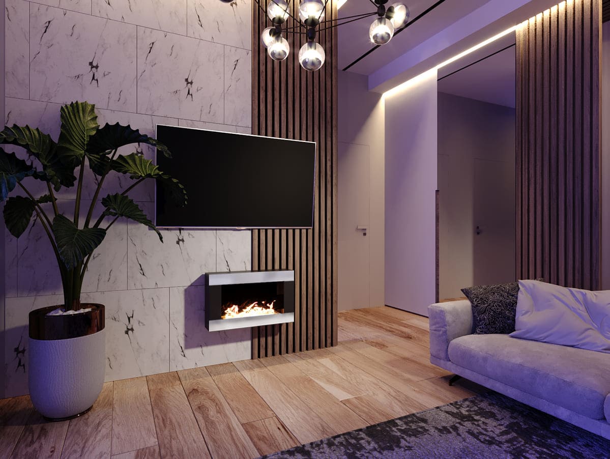 Биокамин "Русский огонь" Модерн 650N настенный с защитным и декоративным стеклом по цене 32 800 руб.