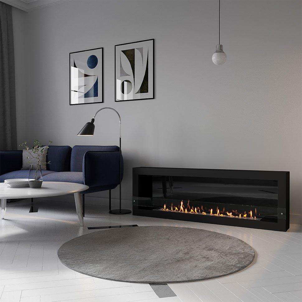 Биокамин SteelHeat WALL ONE 1700 черный, стекло по цене 74 760 руб.