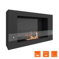 Биокамин SteelHeat WALL LONG 900 LITE черный, стекло, стемалит Биокамин SteelHeat WALL LONG 900 LITE черный, стекло, стемалит