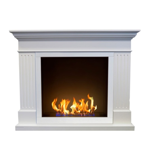 Биокамин в портале "Русский огонь" Турин с декоративным стеклом (стемалитом)