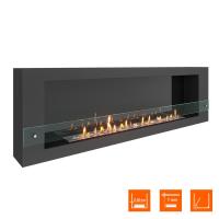 Биокамин SteelHeat WALL  LONG 1800 черный, стекло, стемалит Биокамин SteelHeat WALL  LONG 1800 черный, стекло, стемалит