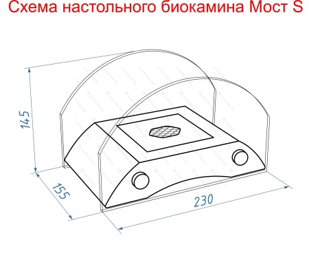 Настольный биокамин Lux Fire "Пушкинский мост" S (черный) по цене 14 641 руб.