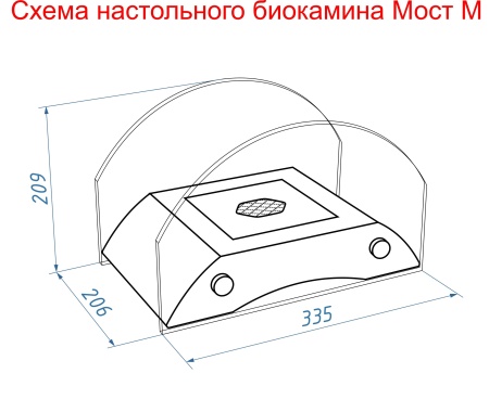 Настольный биокамин Lux Fire "Царский мост" M Серебро по цене 13 305 руб.